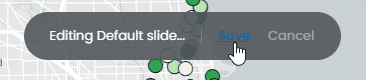 Screenshot showing save slide in CartoVista when filtering and sort data using the data table