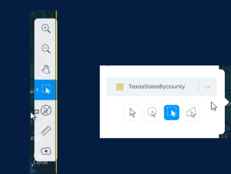 Screenshot showing image in CartoVista when editing multiple features at once (bulk editing)
