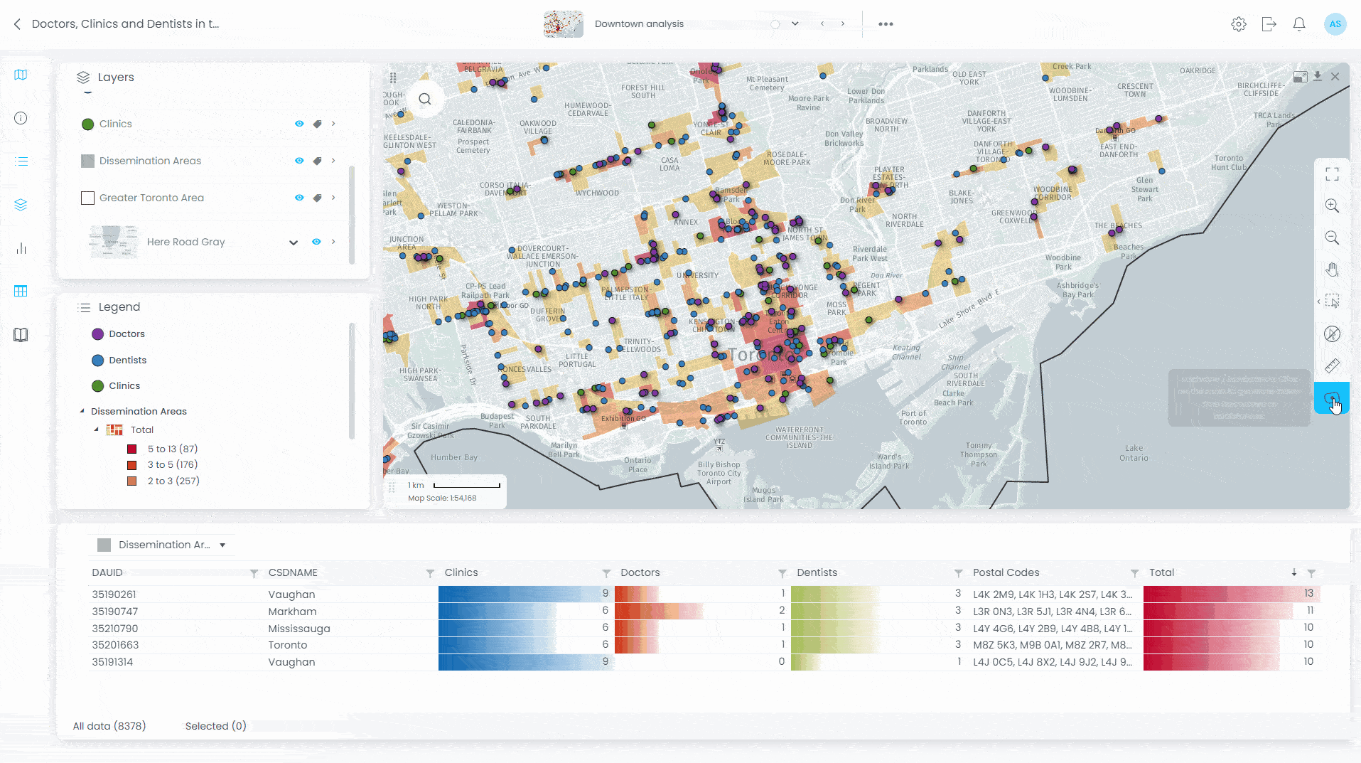 Analyse de marché - interactive map demo in CartoVista
