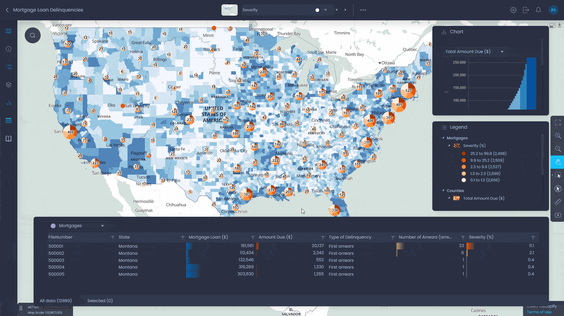 Analyse des risques - interactive map demo in CartoVista