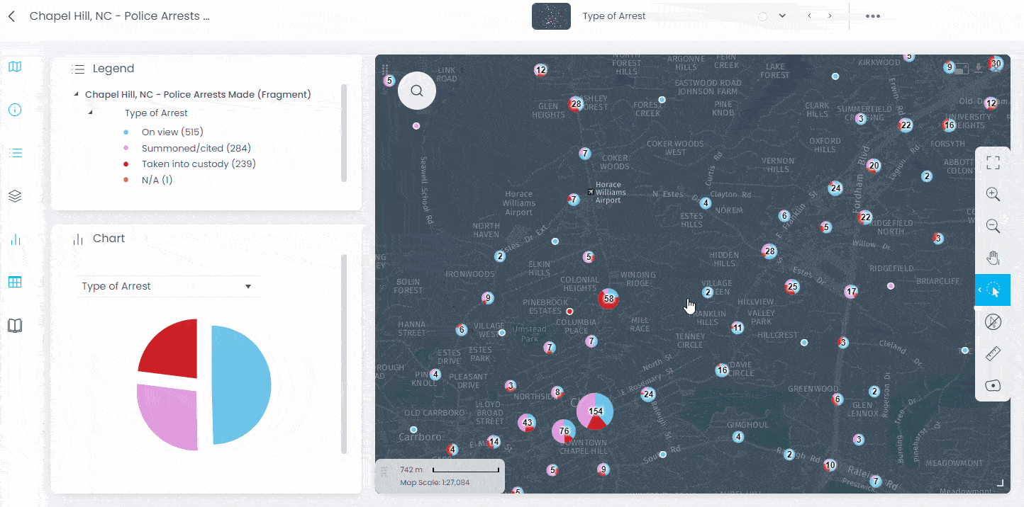 Services de police - interactive map demo in CartoVista