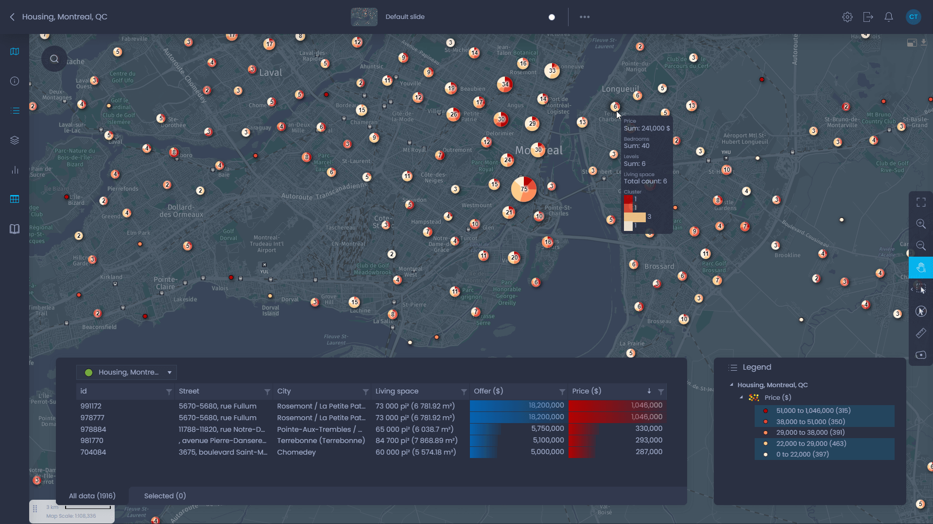 Que pouvez-vous faire dans l'interface cartographique de CartoVista ? - CartoVista platform capabilities
