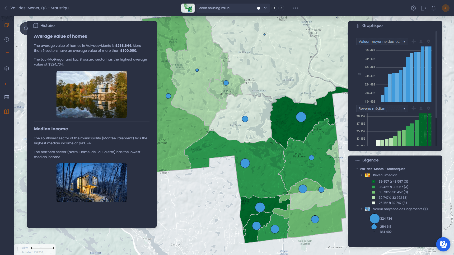 CartoVista map interface for city and local government