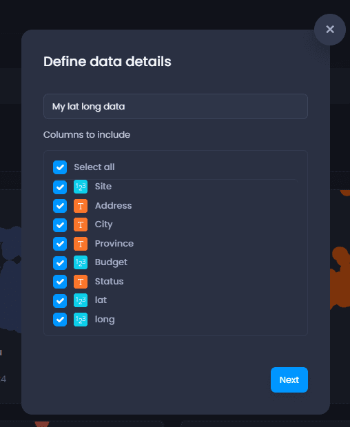 define data details lat long
