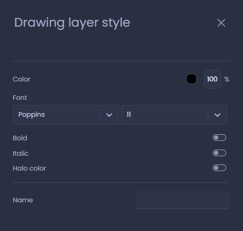 drawing layer style text